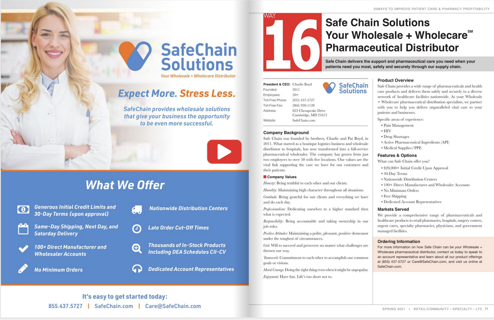 SafeChain Solutions Featured in RXinsider’s 20Ways Spring 2021 Issue